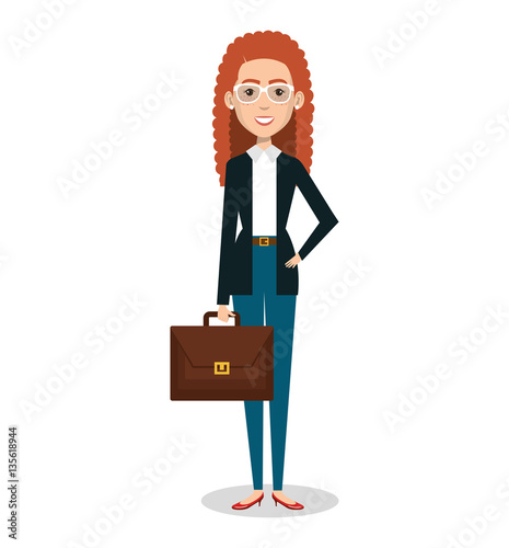 businesswoman character avatar icon vector illustration design