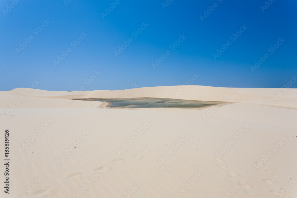 White sand dunes panorama from Lencois Maranhenses National Park