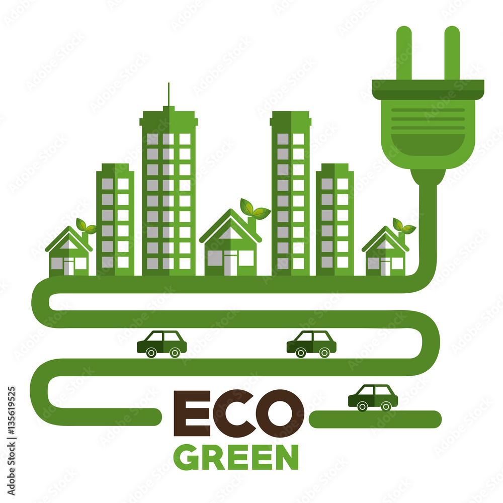 eco green environmental poster vector illustration design