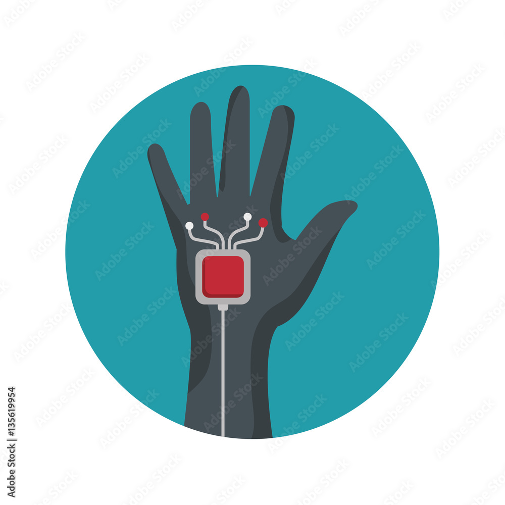Fototapeta premium Augmented reality glove technology icon vector illustration design