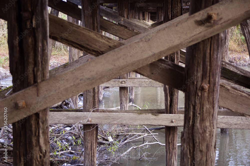 Fototapeta premium Selecki most - bridge over Odra river near Velika Gorica, Croatia. 