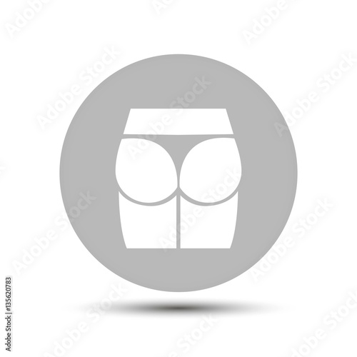 ass icon vector on a gray background