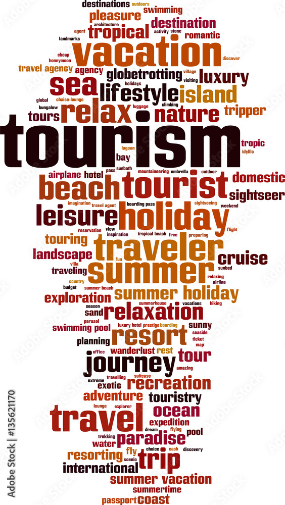 Tourism word cloud concept. Vector illustration