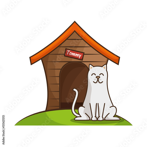 cat pet shop icon vector illustration design