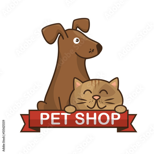 group animals pet shop vector illustration design