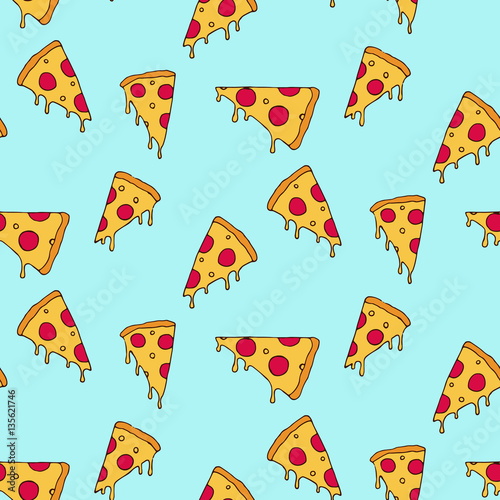 Pizza slice seamless pattern