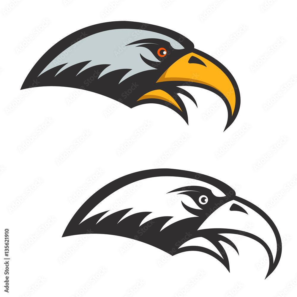 Obraz premium Eagle head icon isolated on white background. Vector design elem