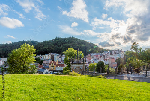 Fototapeta Panorama view of Karlovy Vary from U Tri Krizu Viewpoint