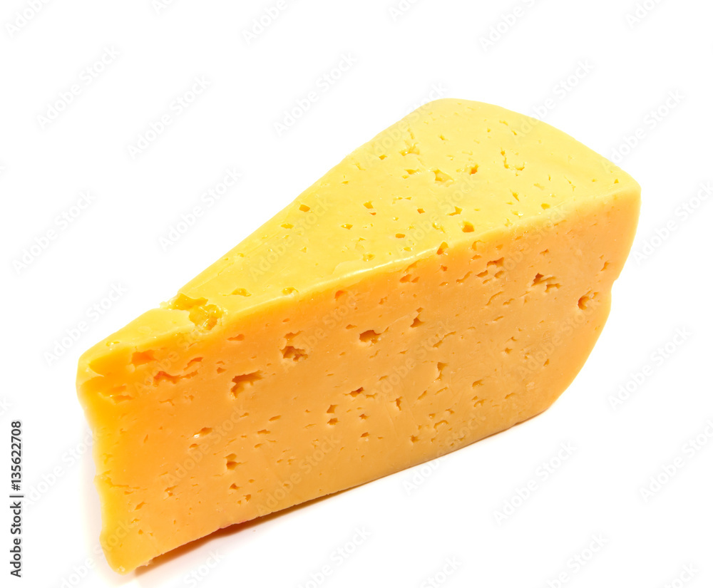 Cheese block isolated on white background cutout Cheese block isolated on white background cutout