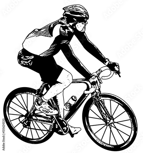 bicyclist sketch - vector