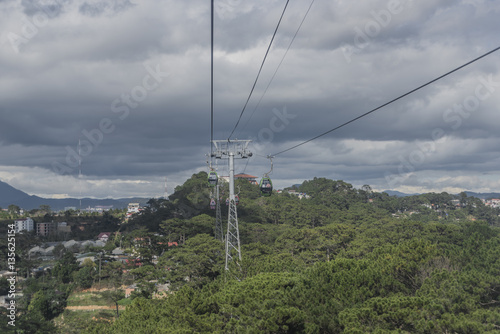 Cable car in Da Lat city in Vietnam