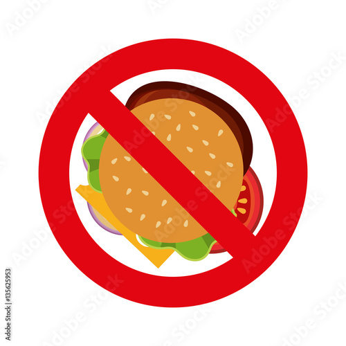 Forbidden fast food sign vector illustration design