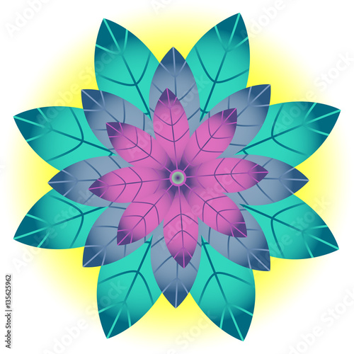 Abstract tropical flowers. Exotic vector summer plants
