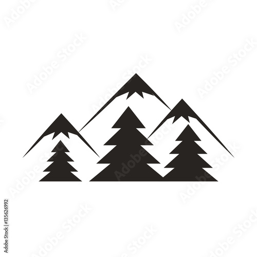 mountain silhouette isolated icon vector illustration design