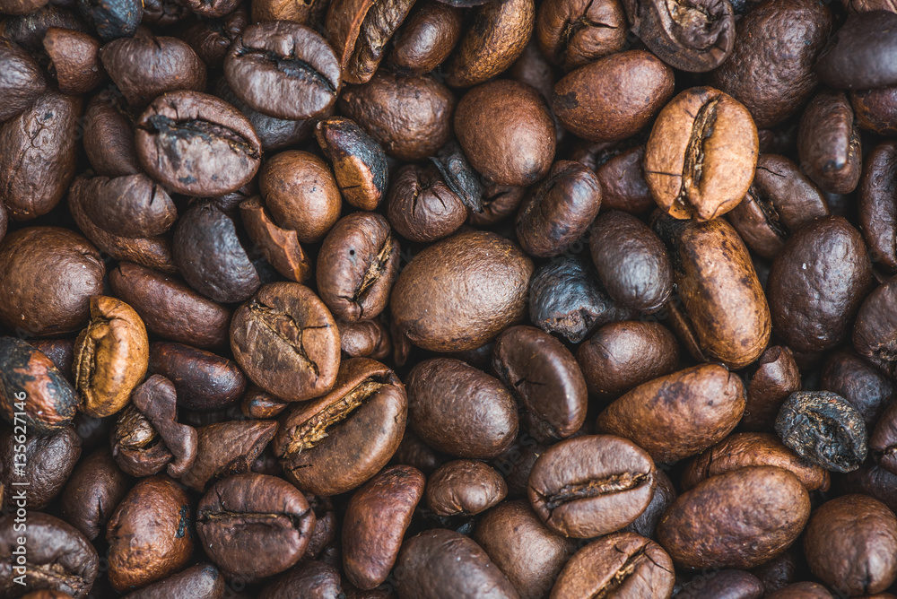 Fototapeta premium Roasted Coffee Beans Background