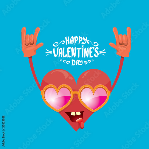 vector valentines day card with cartoon heart