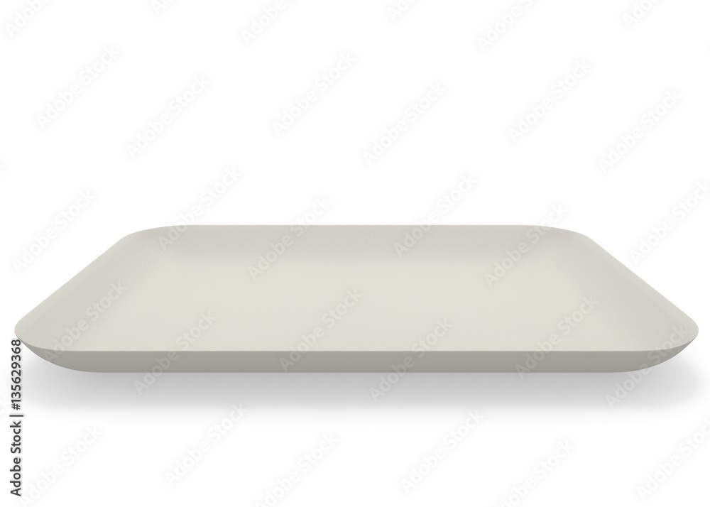 A cardboard saucer for a meal on white isolated background A cardboard saucer for a meal on white isolated background