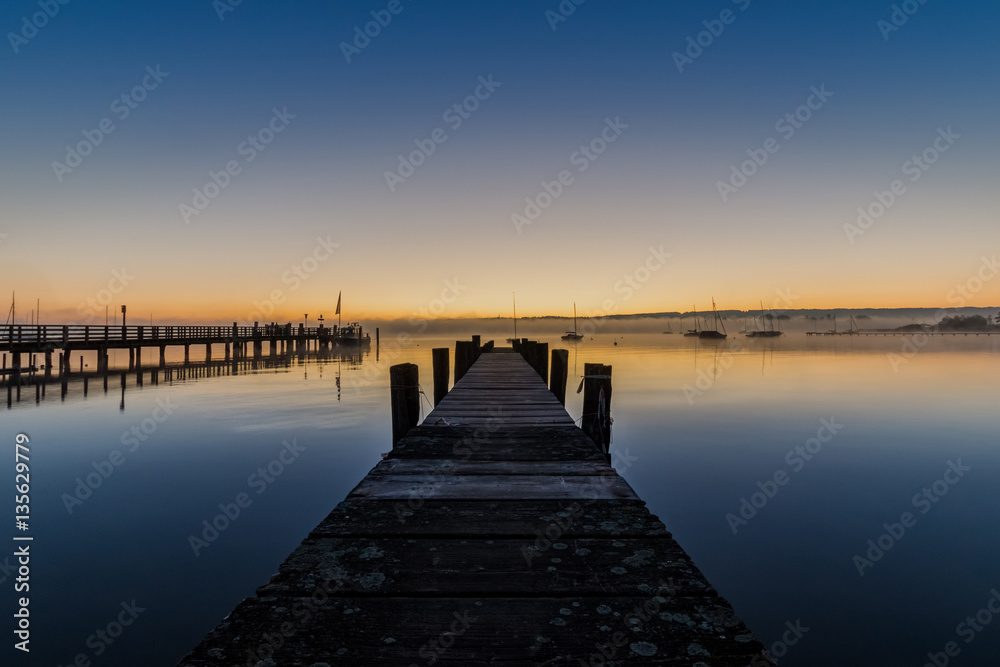 Ammersee am Morgen, Bayern, Deutschland