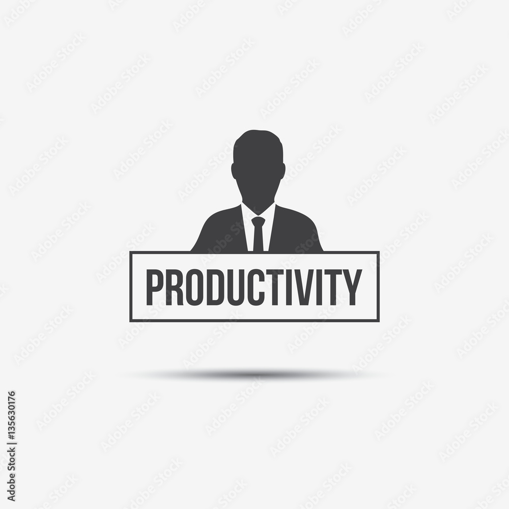 Businessman & Productivity Label Businessman & Productivity Label