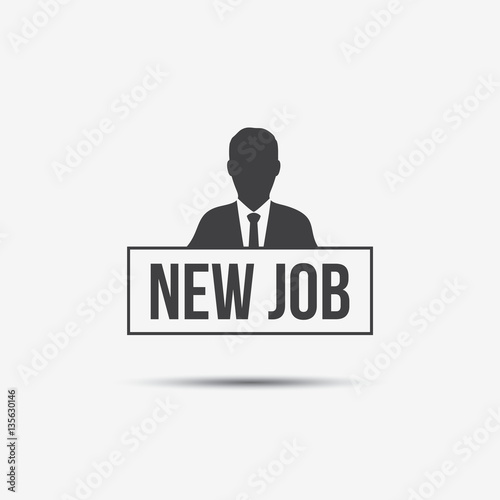 Businessman & New Job Label