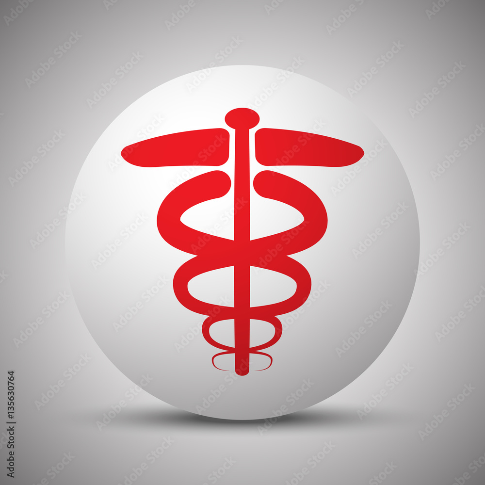 Red Medical Symbol icon on white sphere Red Medical Symbol icon on white sphere
