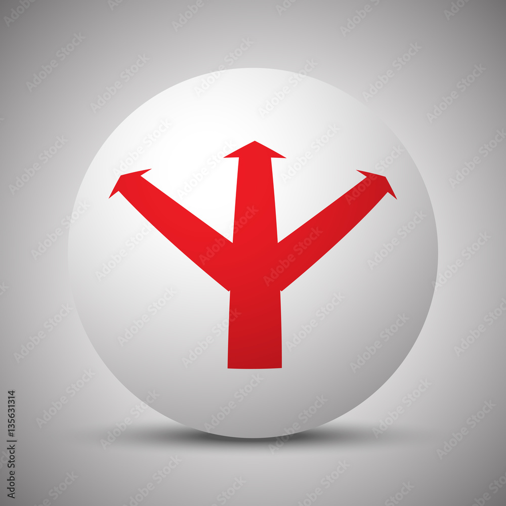 Obraz premium Red Strategy icon on white sphere