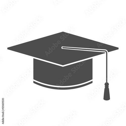 Graduation cap or mortar board icon