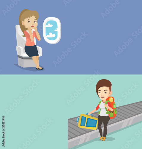 Two transportation banners with space for text.