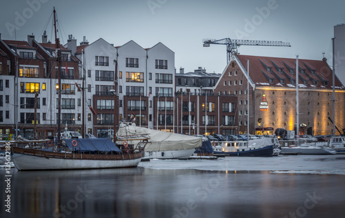 Gdansk old town marina at winter