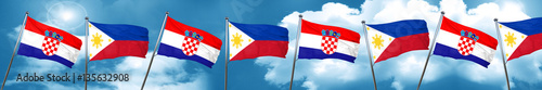 croatia flag with Philippines flag, 3D rendering