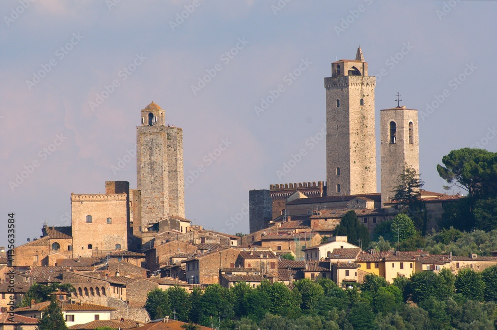 Historic town San Gimignano in the Tuscany, Italy