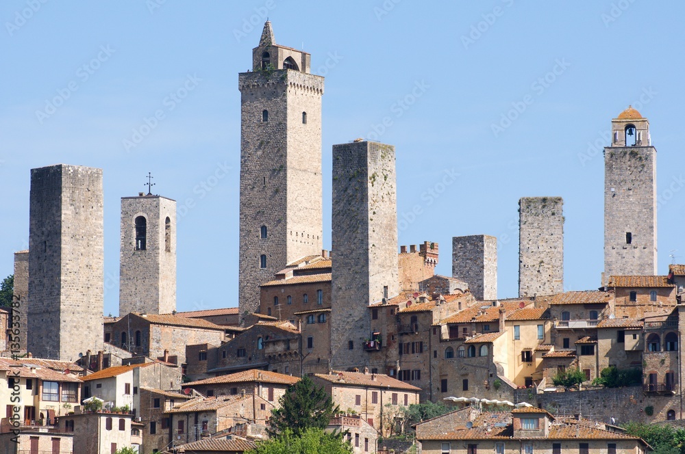 Historic town San Gimignano in the Tuscany, Italy