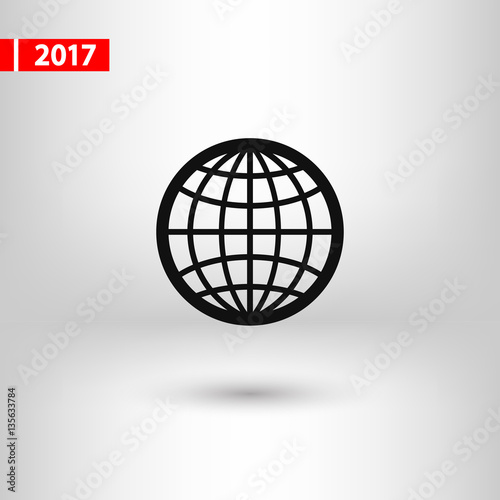 Globe Icon vector illustration. Flat design style