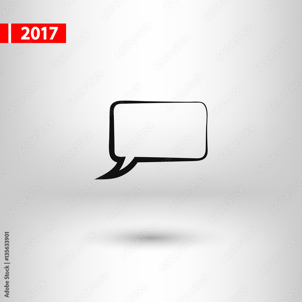 Naklejka premium Speech bubble icons black icon, vector illustration. Flat design style