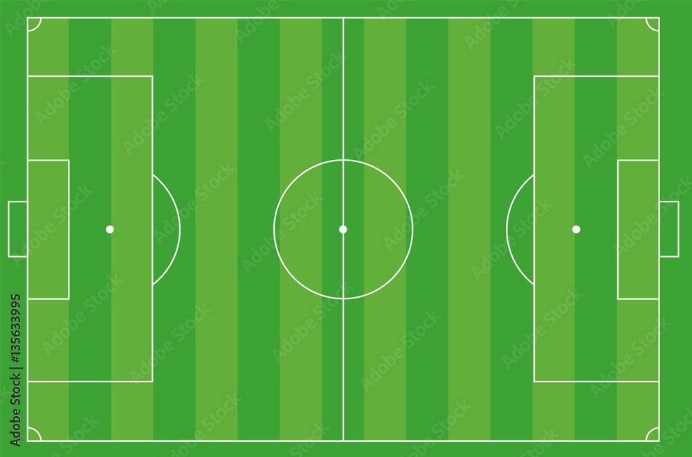 Vector Soccer Stadium Striped Green Football Field Vector Soccer Stadium Striped Green Football Field
