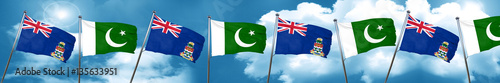 cayman islands flag with Pakistan flag, 3D rendering