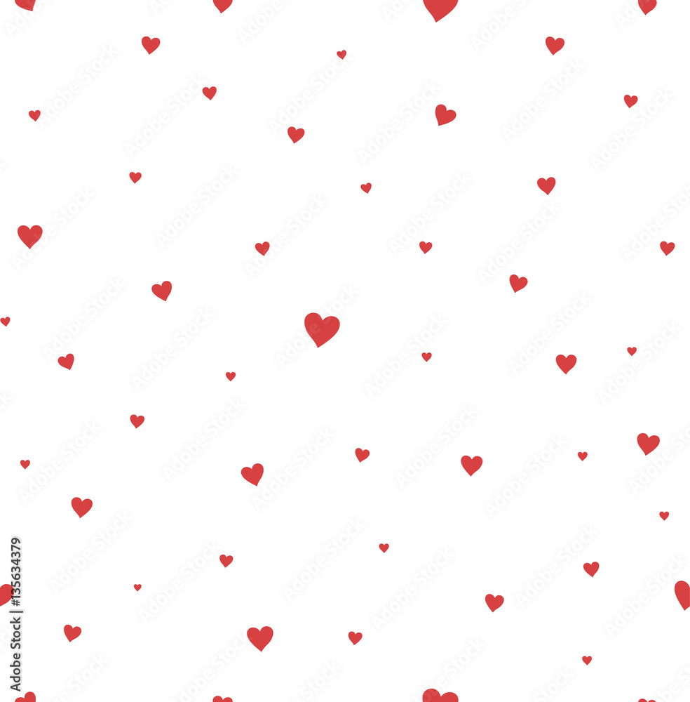 Red hearts seamless pattern.
