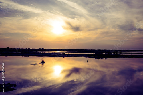 Sunset Over Pond / Marsh Area