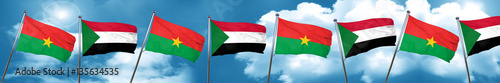 Burkina Faso flag with Sudan flag  3D rendering