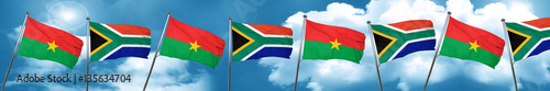 Burkina Faso flag with South Africa flag  3D rendering