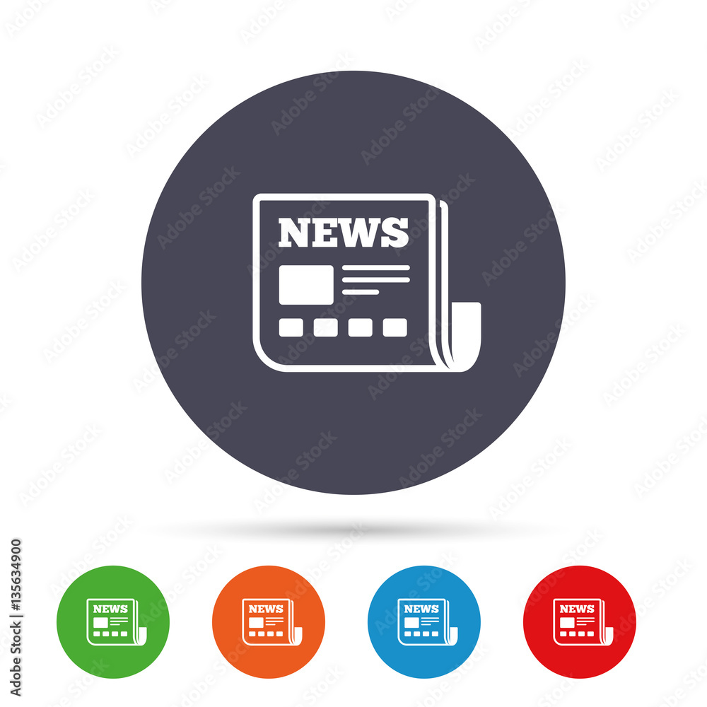 News icon. Newspaper sign. Mass media symbol. News icon. Newspaper sign. Mass media symbol.