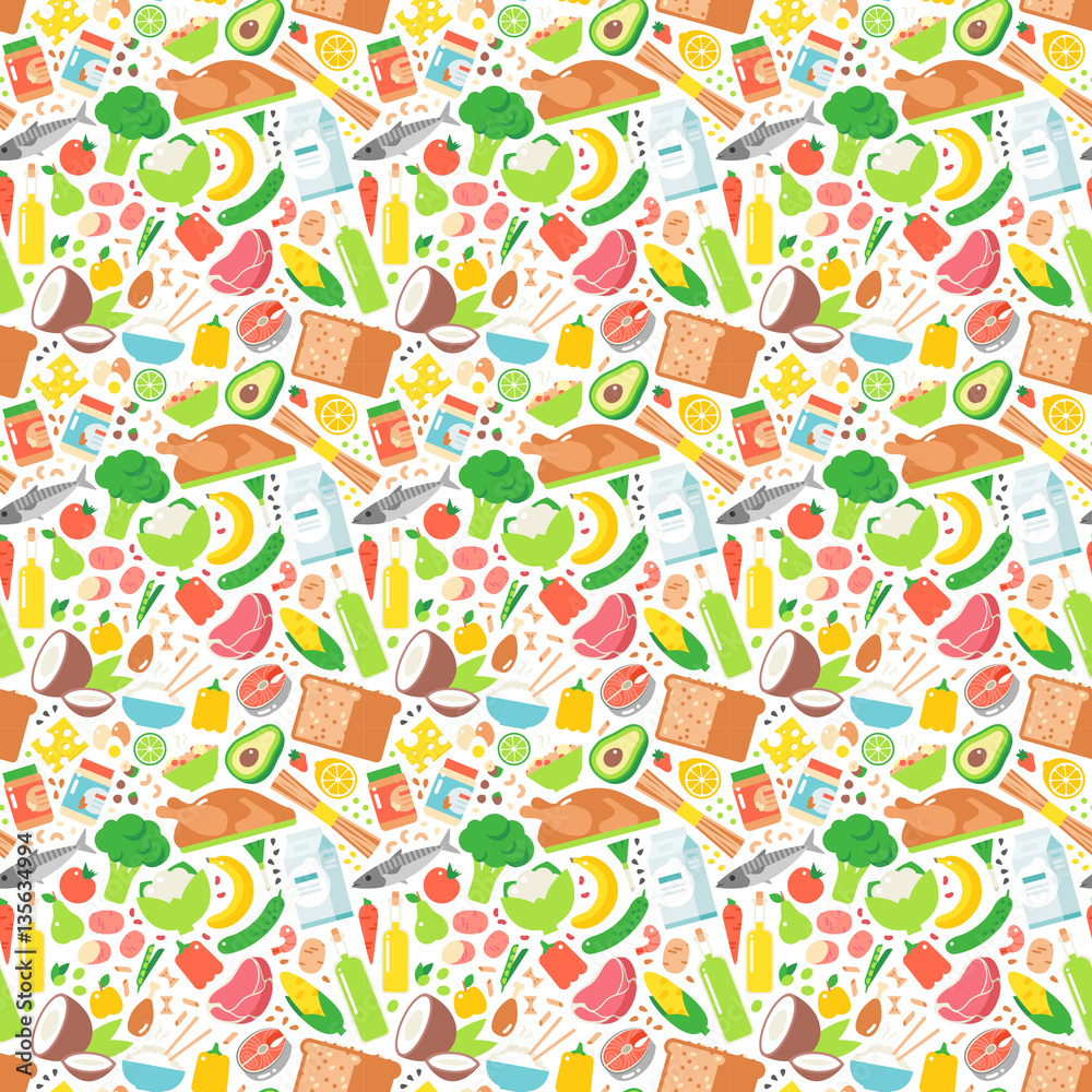 Food seamless pattern vector. Food seamless pattern vector.