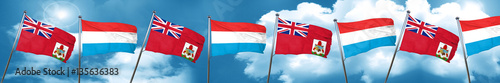 bermuda flag with Luxembourg flag, 3D rendering