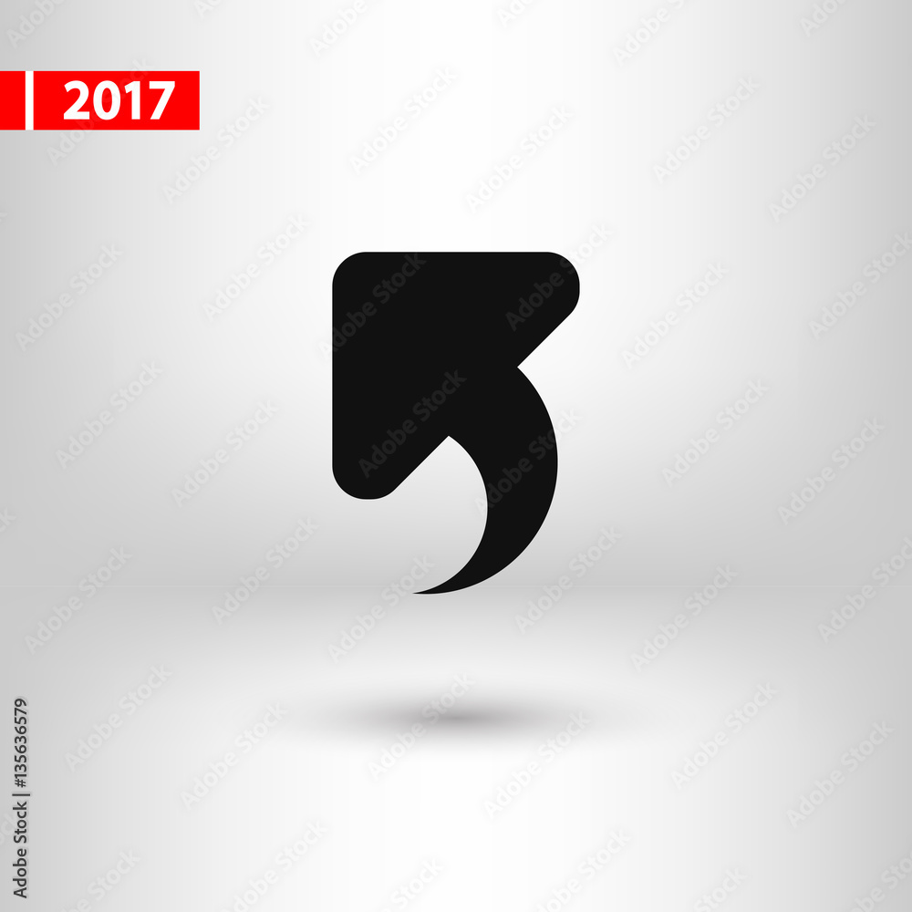 Undo  icon, vector illustration. Flat design style