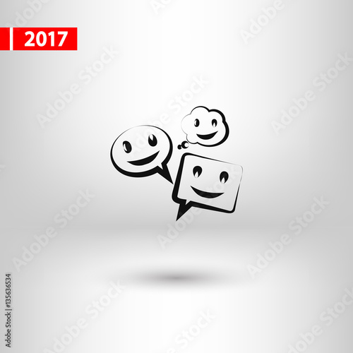 smile talking bubble icon, vector illustration. Flat design style