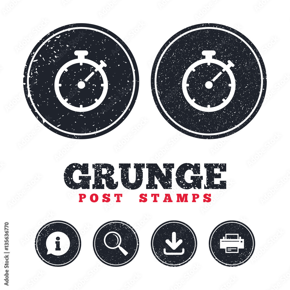 Timer sign icon. Stopwatch symbol. Timer sign icon. Stopwatch symbol.