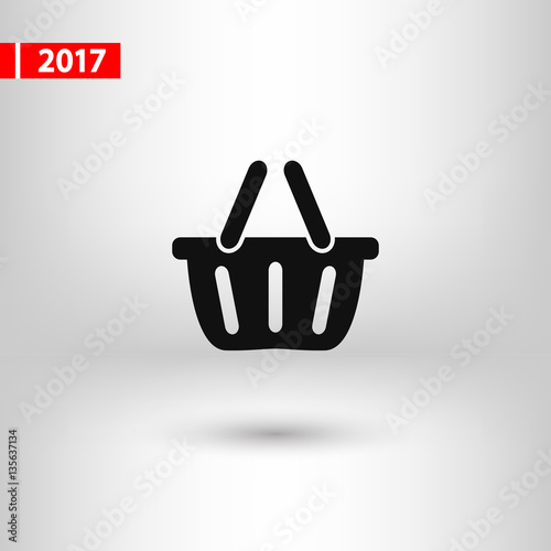 basket icon, vector illustration. Flat design style