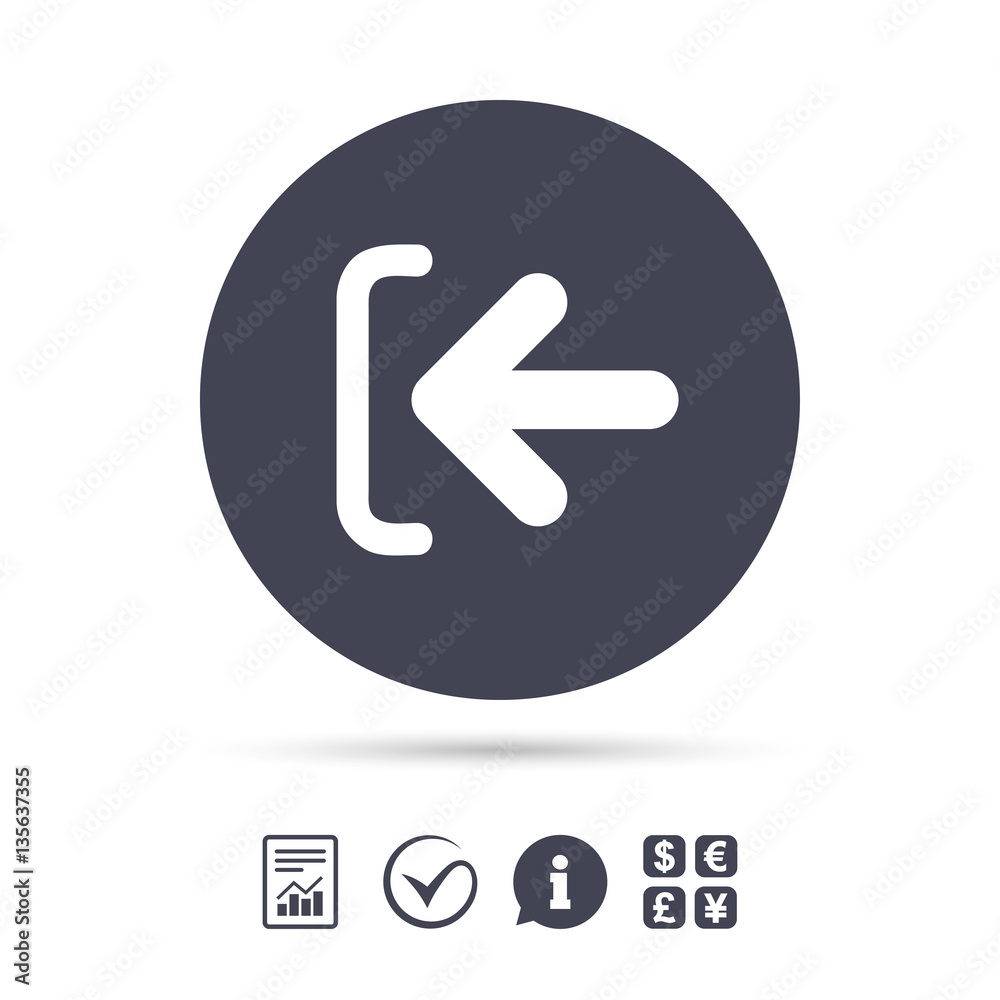 Login sign icon. Sign in symbol. Arrow. Login sign icon. Sign in symbol. Arrow.