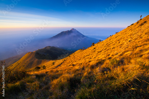 Merapi Mountain in Top of Merbabu