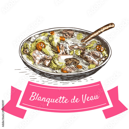 Blanquette de Veau colorful illustration.